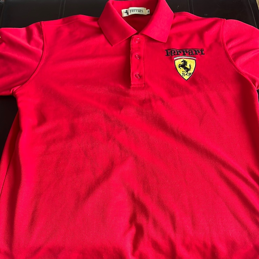 Vintage Ferrari Racing F-1 Shirt Polo Big Logo 90s Men Size M Red (used)